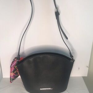 Steve Madden black faux leather crossbody purse